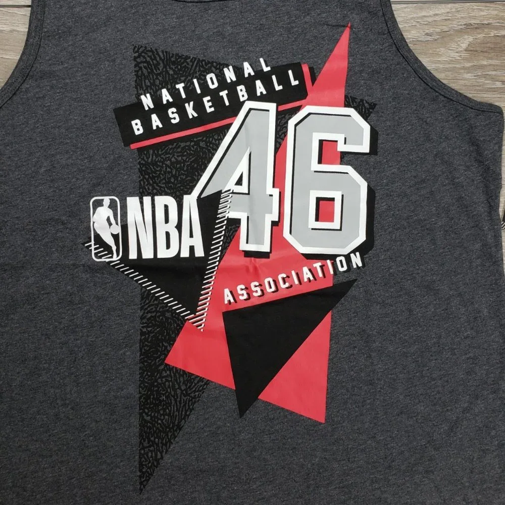NBA 46  MEN'S  T-SHIRT GREY/RED SIZE LARGE - Picture 2 of 9